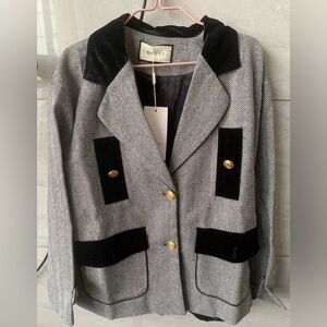 Gucci Women's Black and Gray Jacket